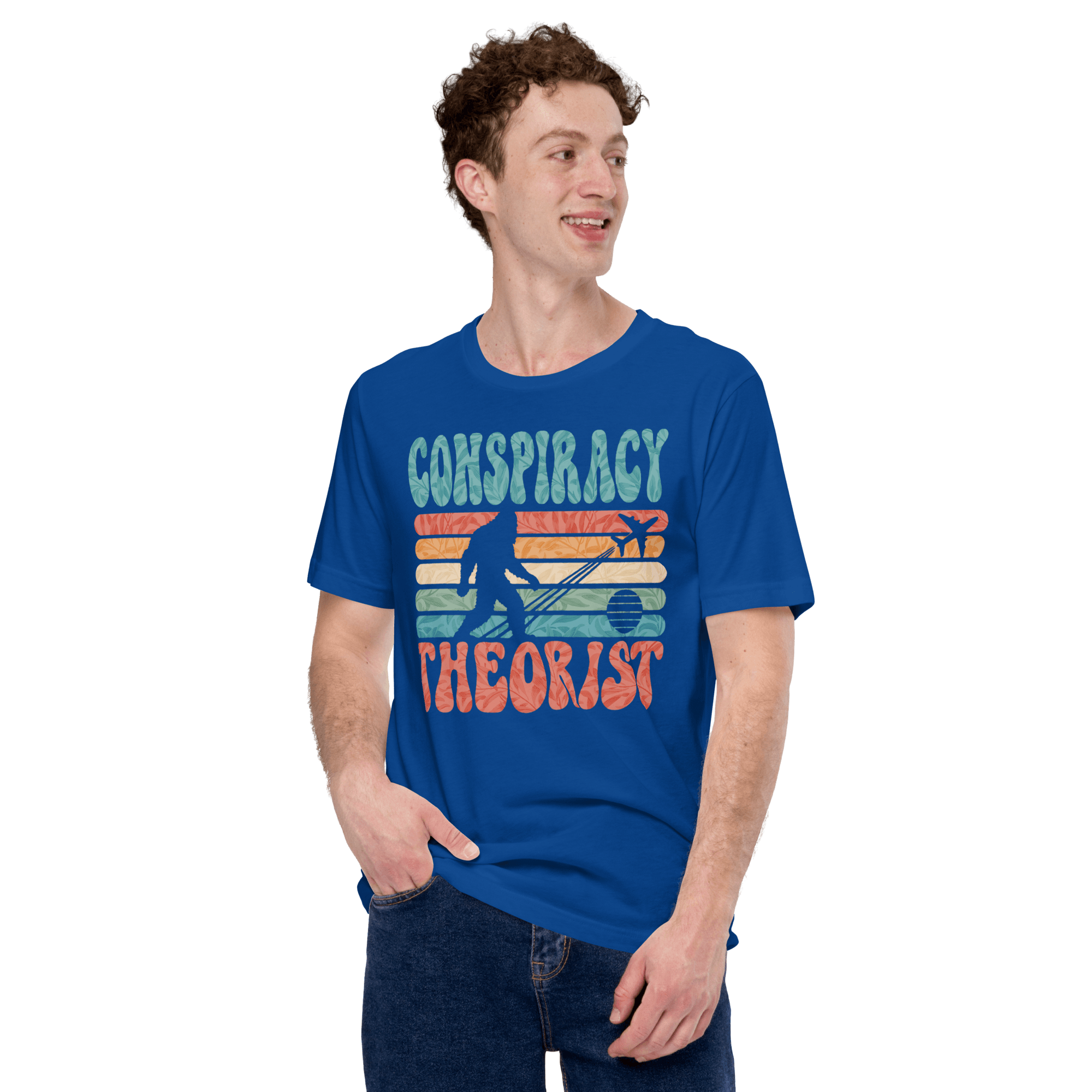 Conspiracy Theorist Bigfoot Retro Graphic T-Shirt