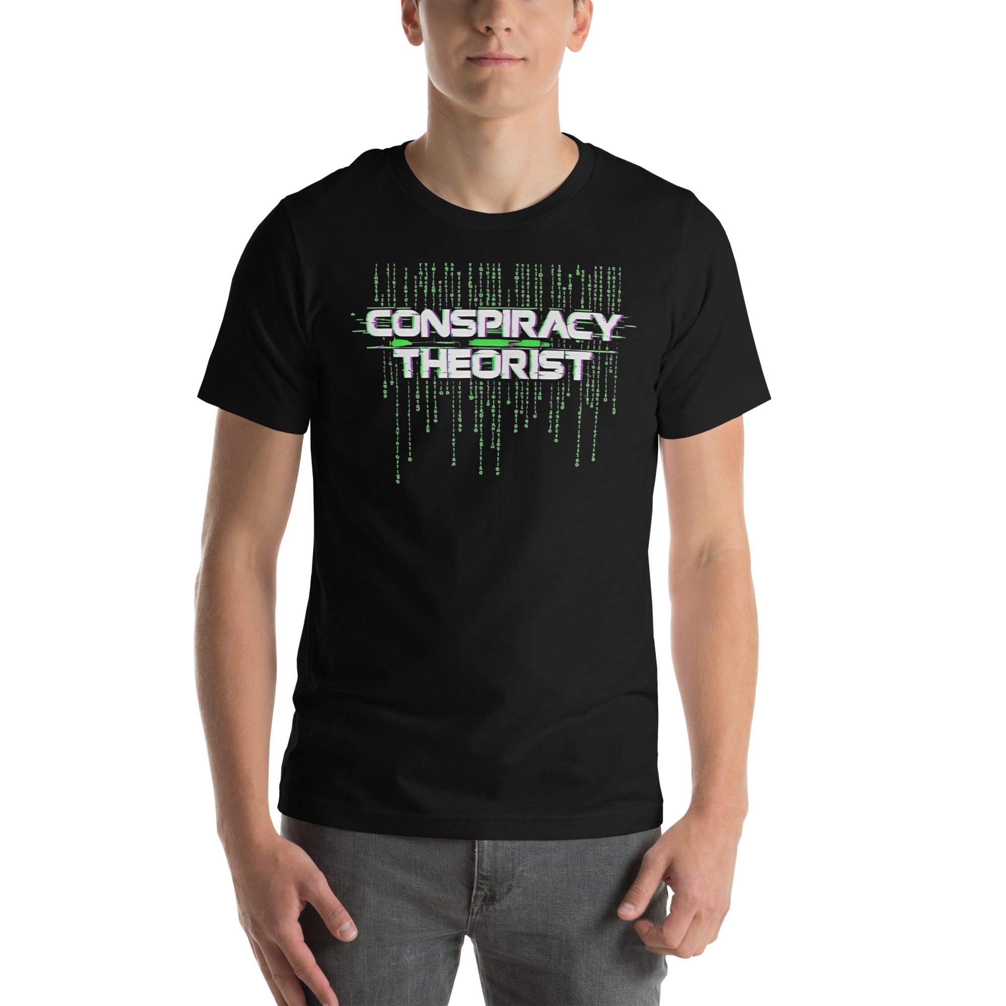 Conspiracy Theorist Glitch Matrix Graphic T-Shirt