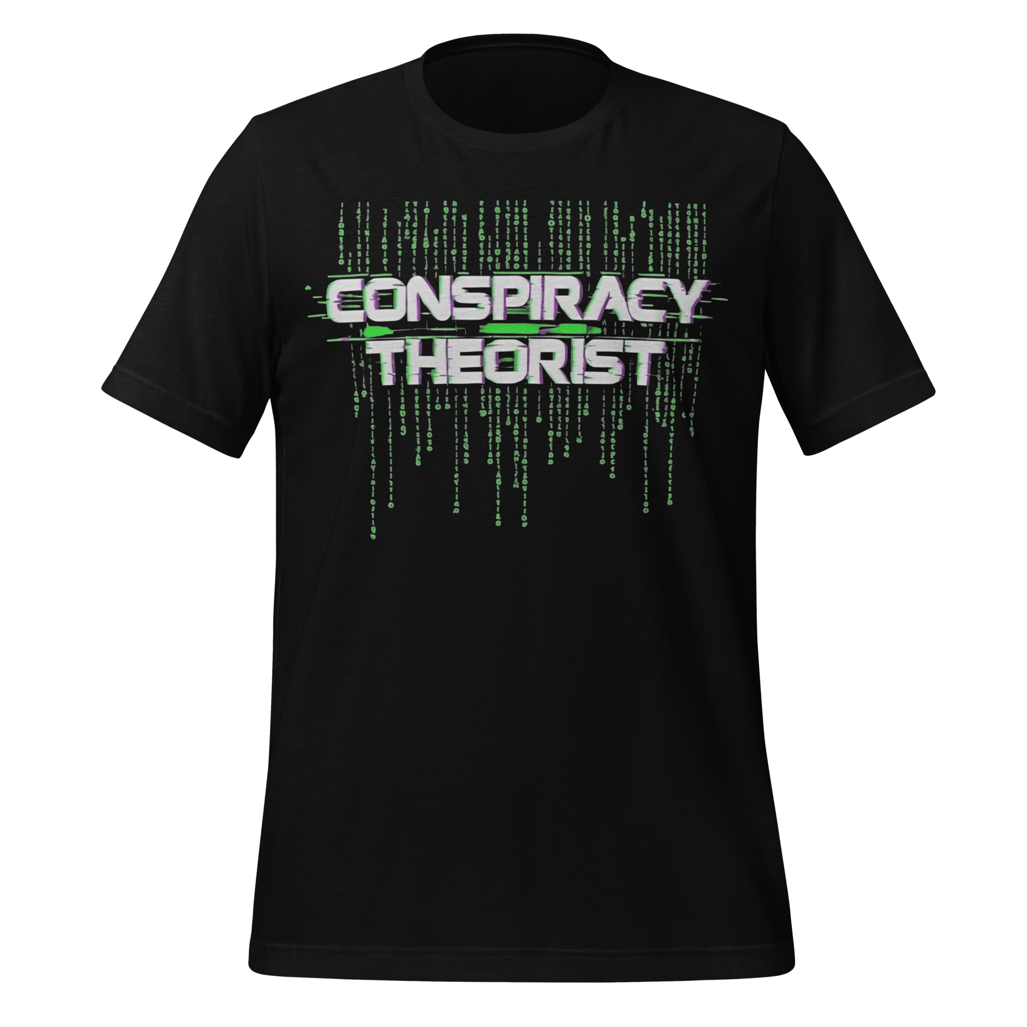 Conspiracy Theorist Glitch Matrix Graphic T-Shirt