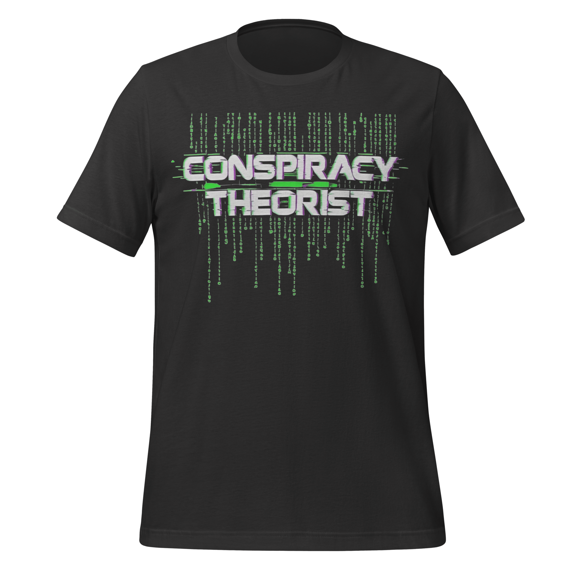 Conspiracy Theorist Glitch Matrix Graphic T-Shirt