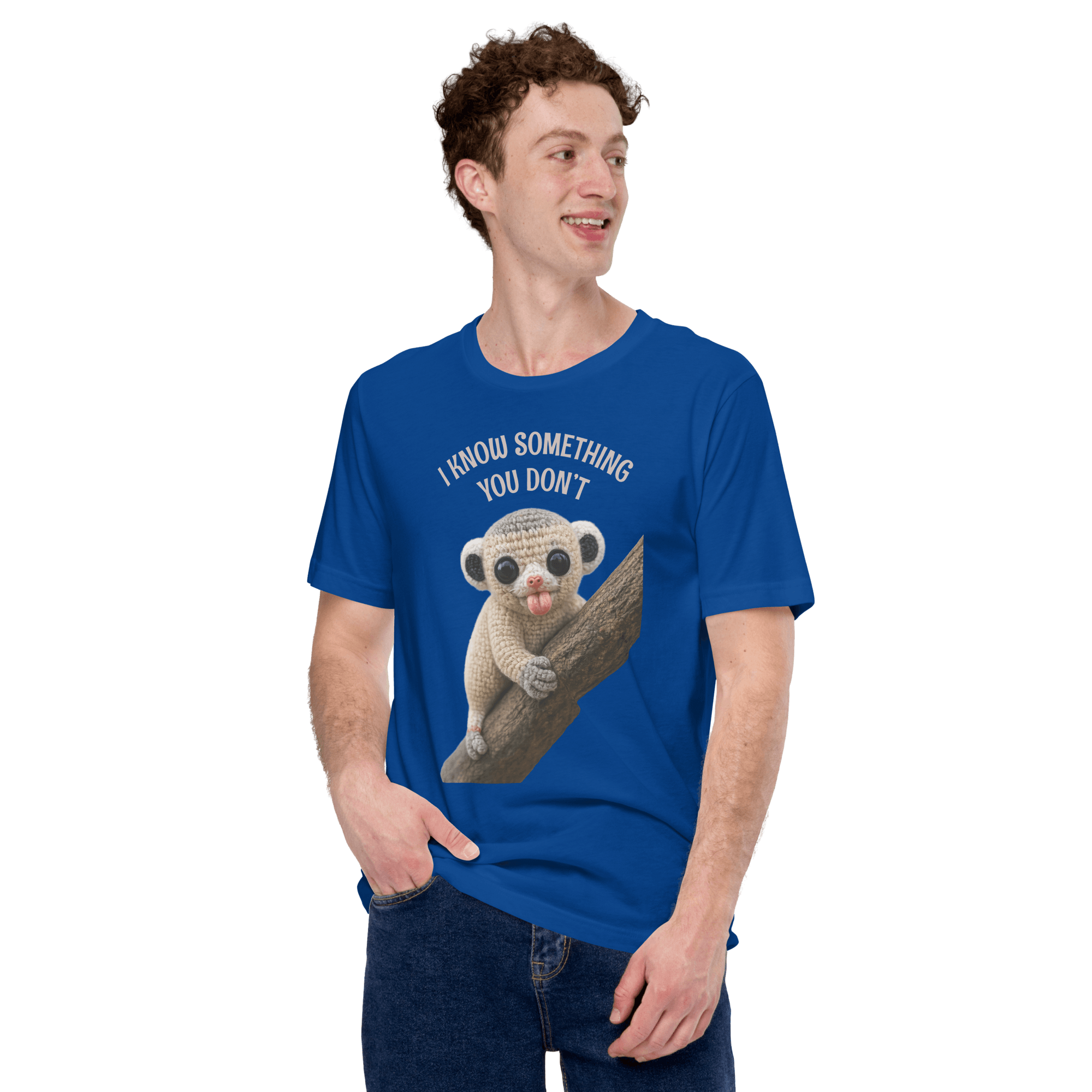 I Know Something You Don’t Shirt, Funny Baby Lemur T-Shirt, Cute Weird Animal Tee, Mischievous Lemur Graphic T-Shirt