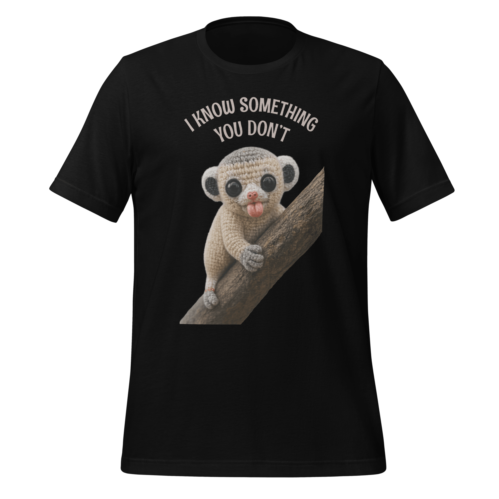 I Know Something You Don’t Shirt, Funny Baby Lemur T-Shirt, Cute Weird Animal Tee, Mischievous Lemur Graphic T-Shirt
