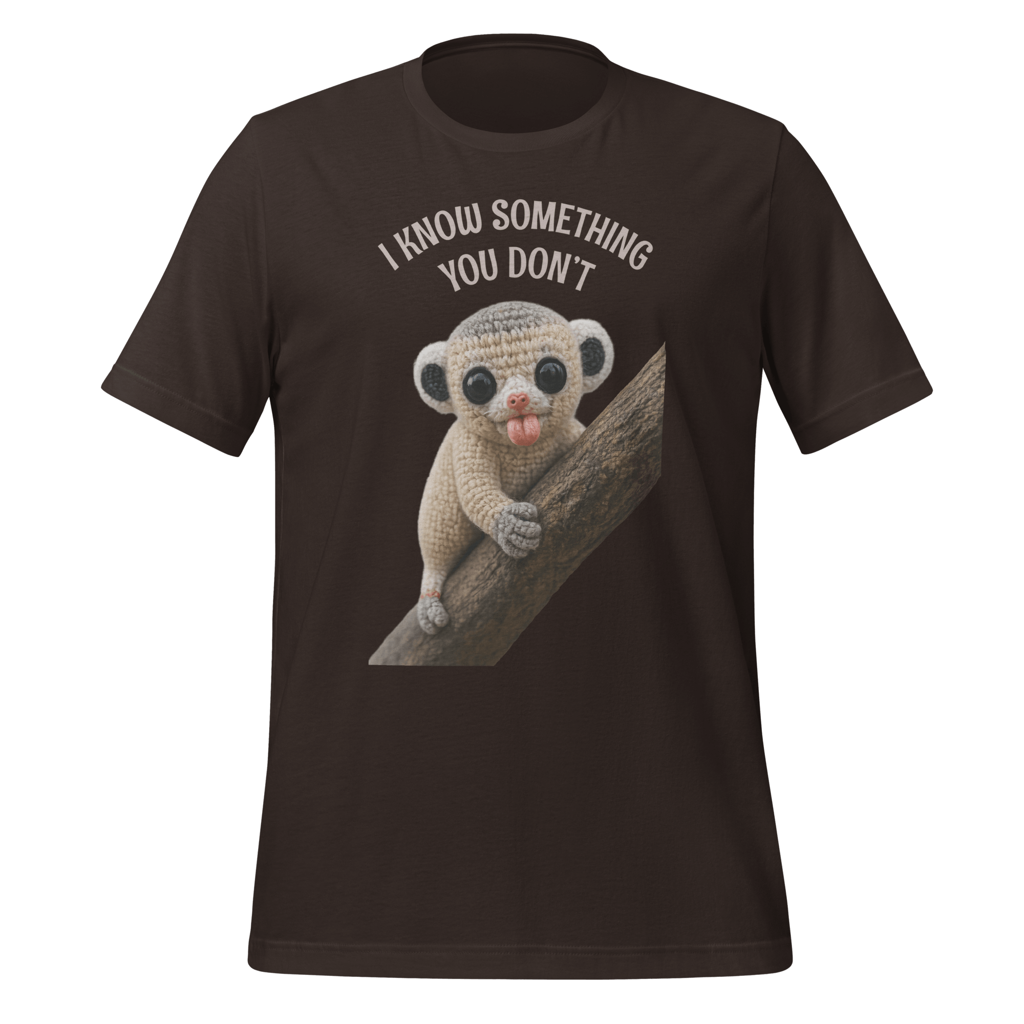 I Know Something You Don’t Shirt, Funny Baby Lemur T-Shirt, Cute Weird Animal Tee, Mischievous Lemur Graphic T-Shirt