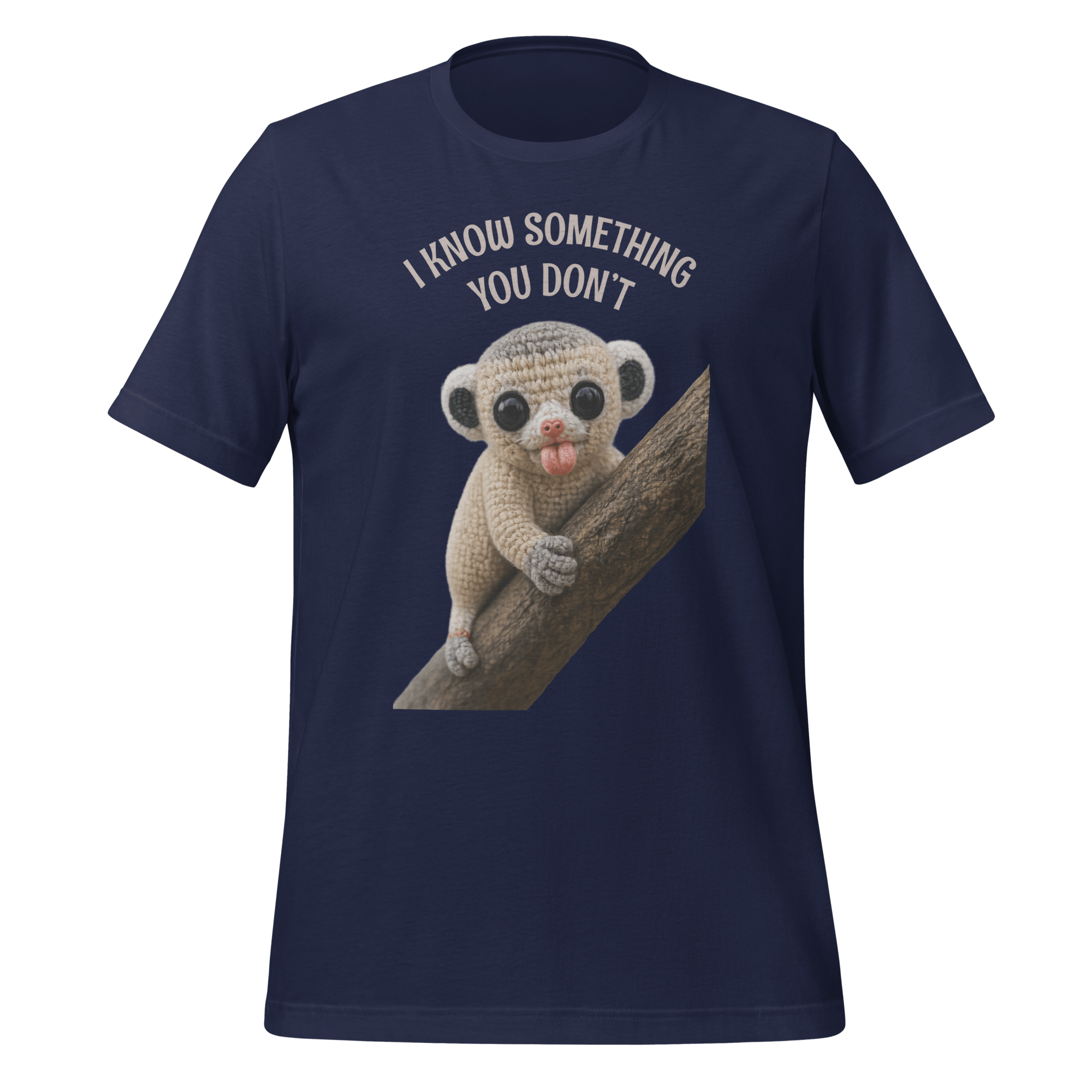 I Know Something You Don’t Shirt, Funny Baby Lemur T-Shirt, Cute Weird Animal Tee, Mischievous Lemur Graphic T-Shirt