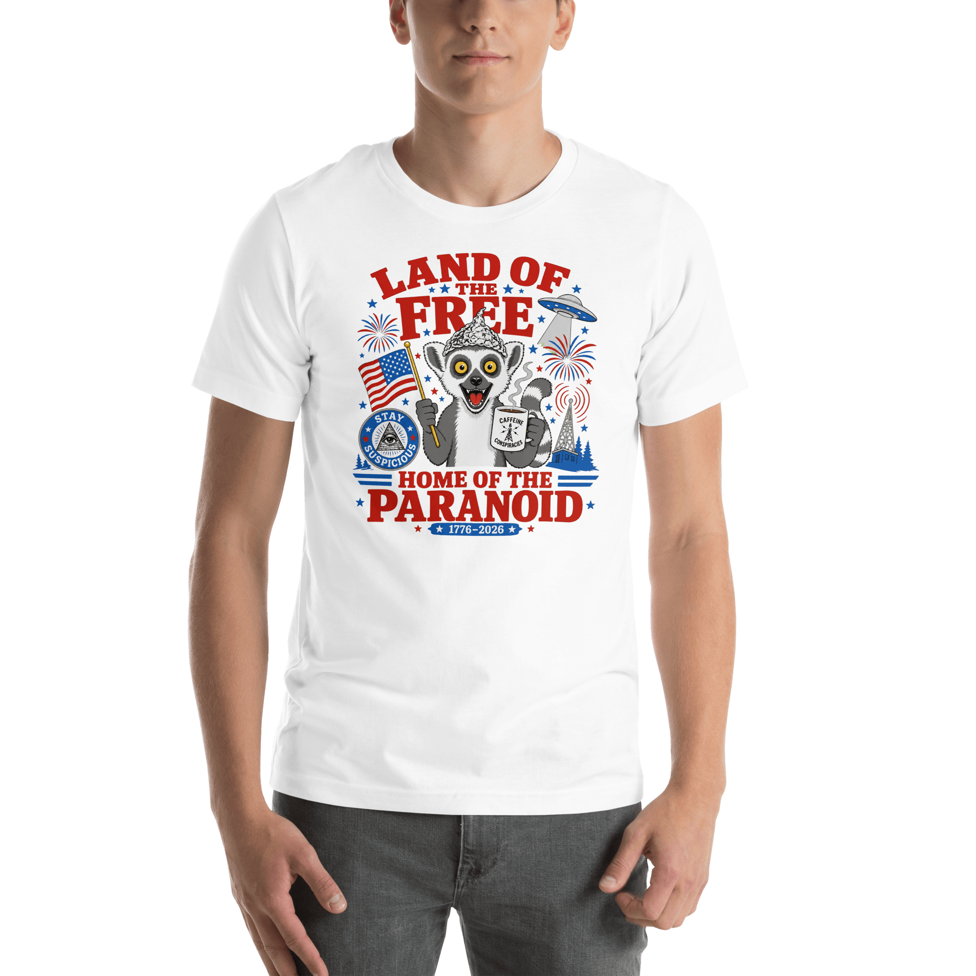 Land of the Free Home of the Paranoid Lemur T-Shirt
