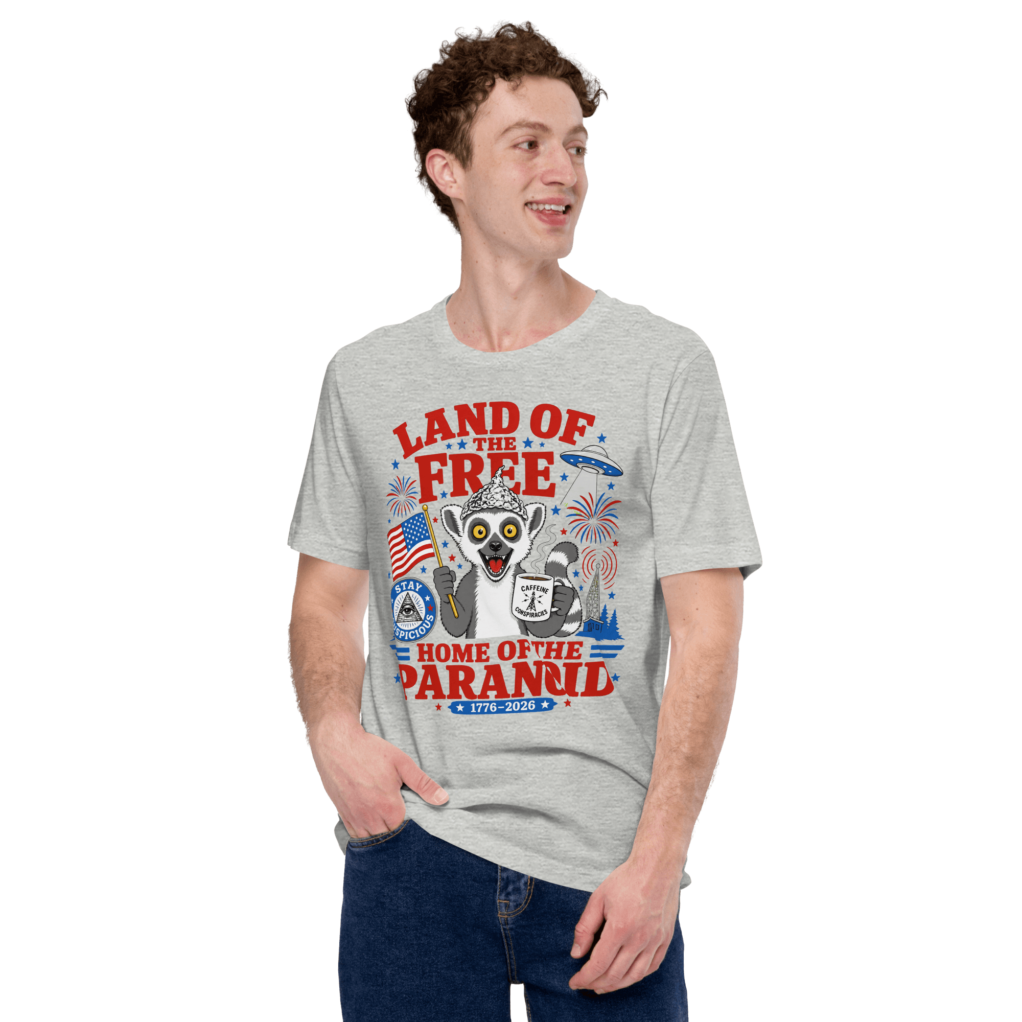 Land of the Free Home of the Paranoid Lemur T-Shirt