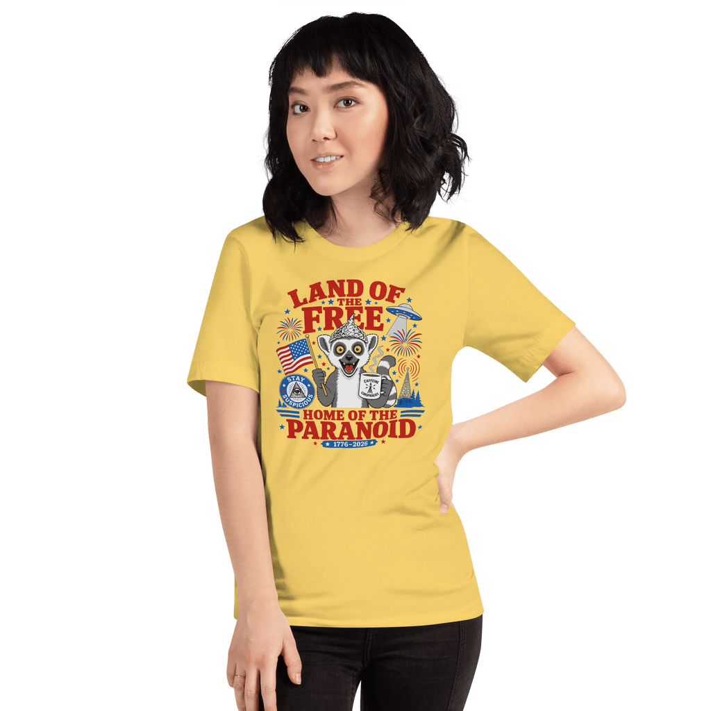 Land of the Free Home of the Paranoid Lemur T-Shirt