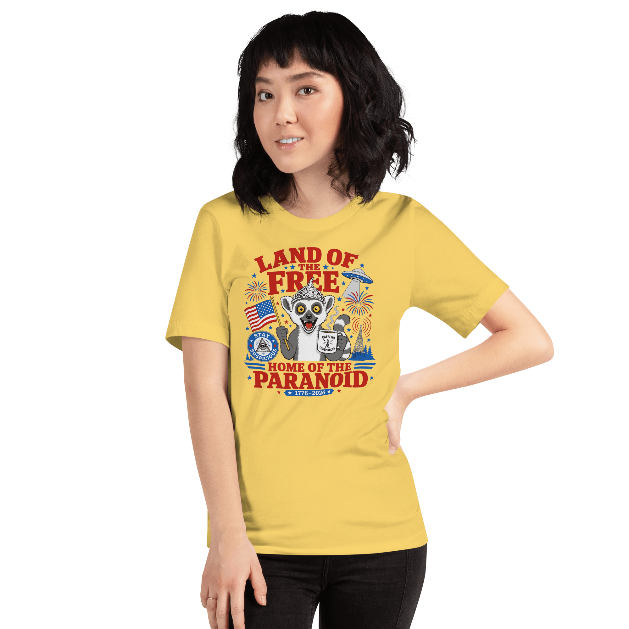 Land of the Free Home of the Paranoid Lemur T-Shirt