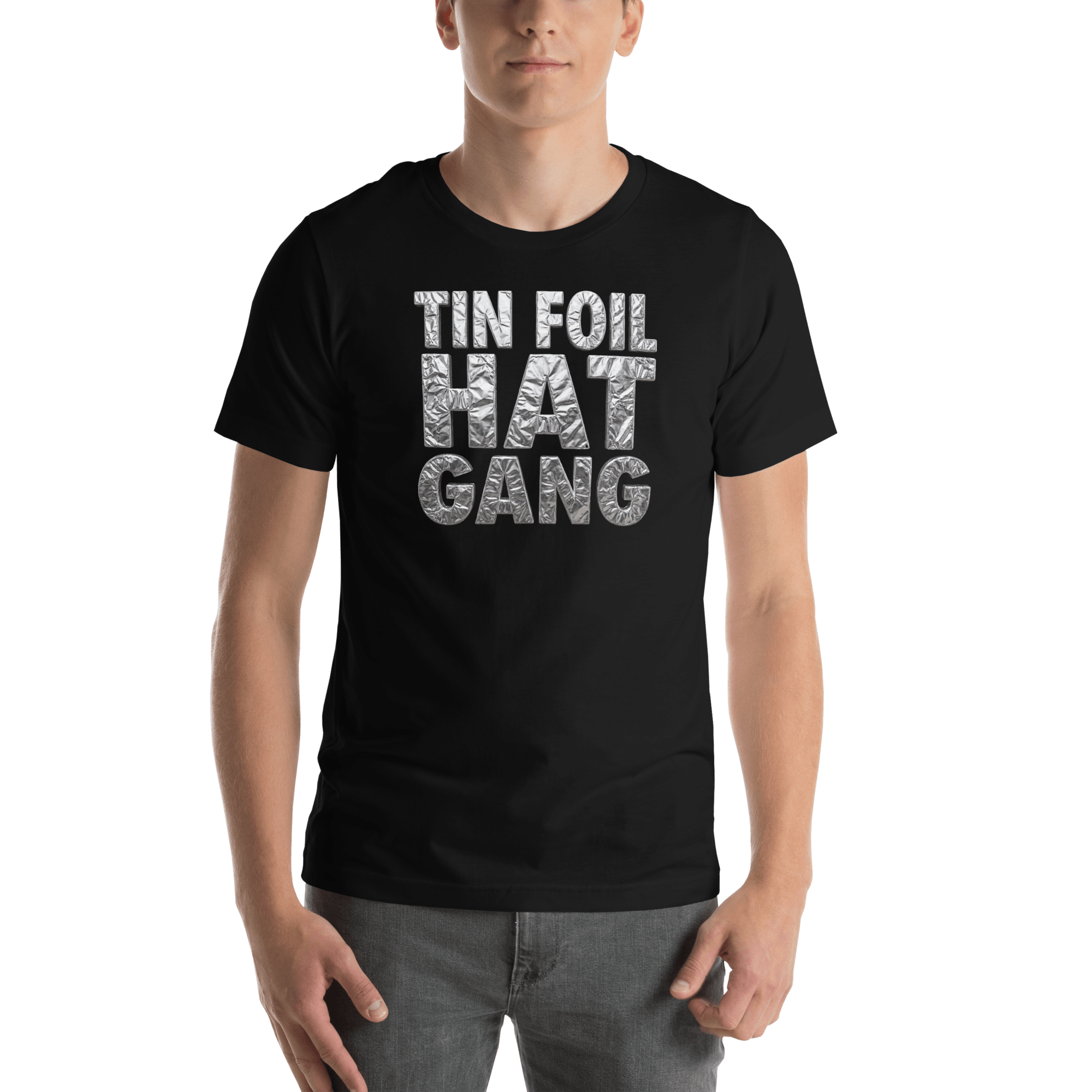 Tin Foil Hat Gang - Shiny Foil Logo T-Shirt