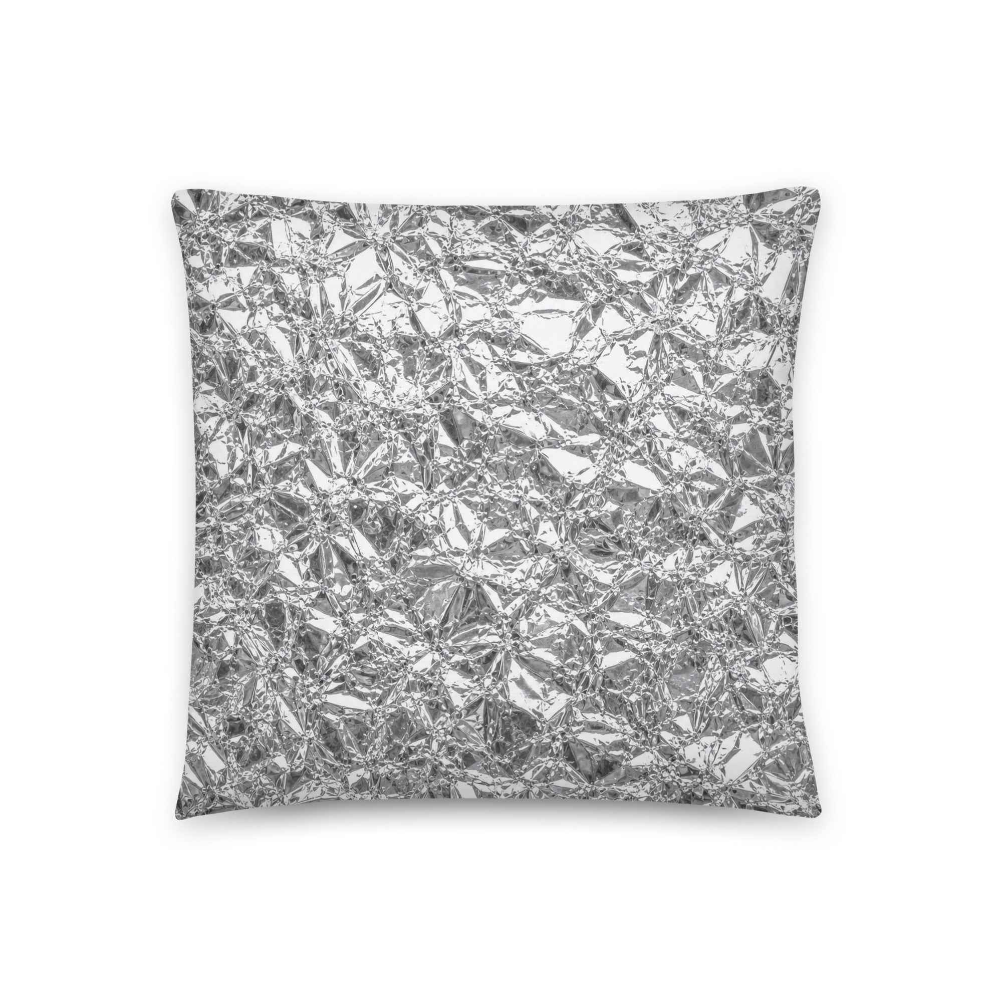 Shiny Aluminum Foil Texture Throw Pillow