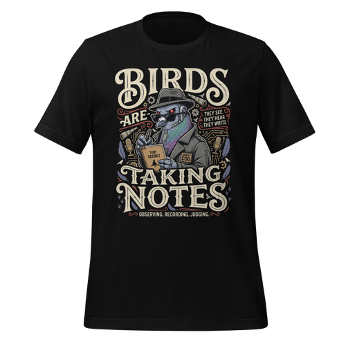 Birds Are Taking Notes Spy Pigeon T-Shirt