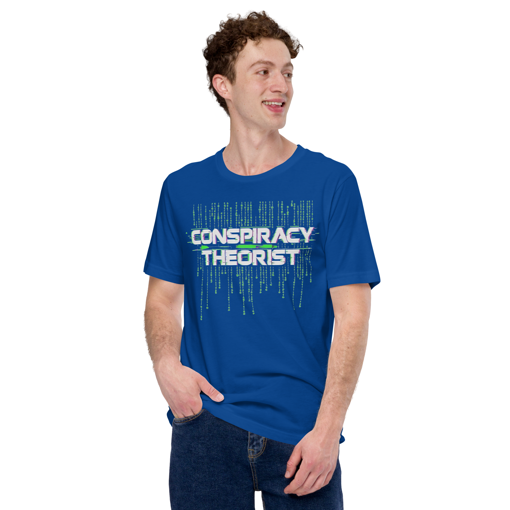 Conspiracy Theorist Glitch Matrix Graphic T-Shirt